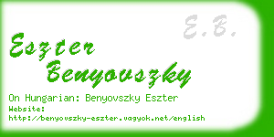 eszter benyovszky business card
